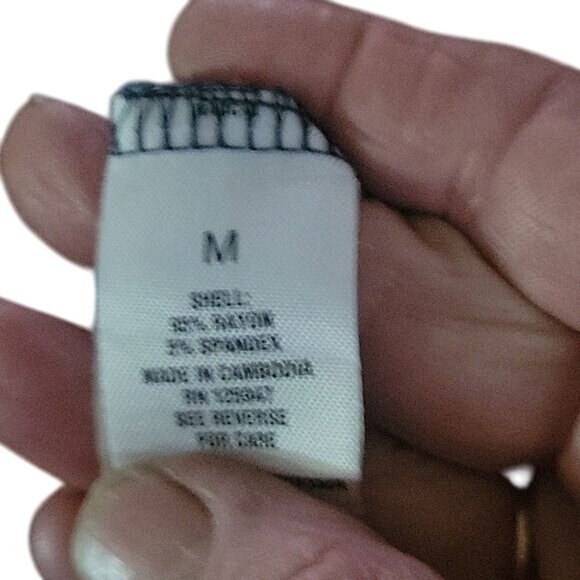 Roz & Ali Paisley Print Long‎ Sleeve Tunic Top M Blue/Teal Stretchy Rayon Blend - Picture 6 of 6